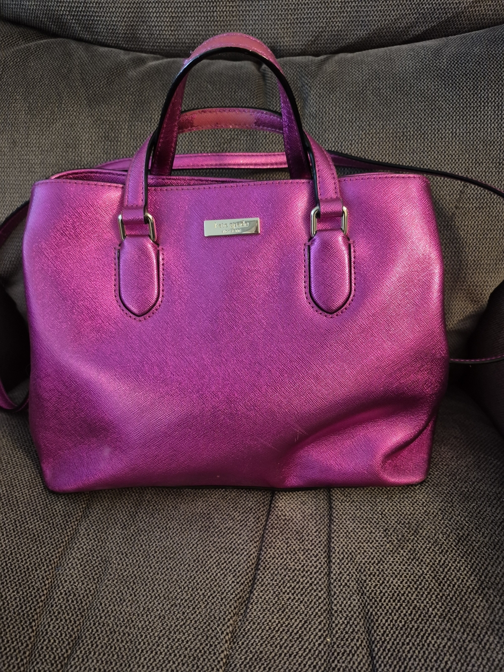 Kate Spade Metallic Fuchsia Satchel Bag